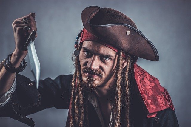 Pirate holding a knife